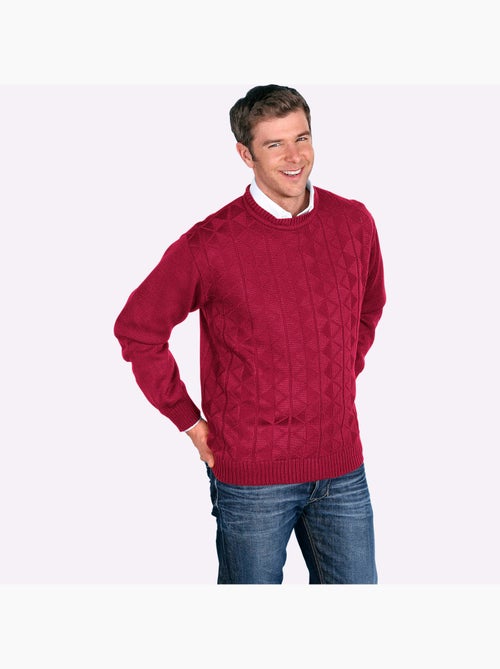 Pull à manches longues motif tricoté délicat - taille standard - moda vilona - Kiabi