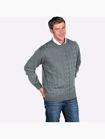 Pull à manches longues motif tricoté délicat - taille standard - moda vilona