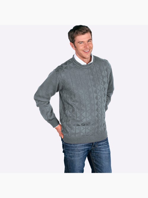 Pull à manches longues motif tricoté délicat - taille standard - moda vilona - Kiabi
