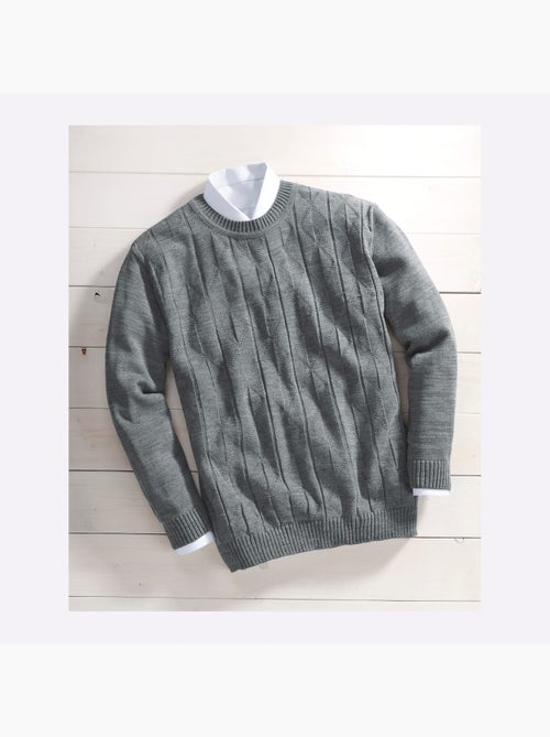 Pull à manches longues motif tricoté délicat - taille standard - moda vilona - Kiabi