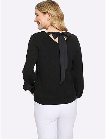 Pull à Manches Longues Nœud En Satin - Taille Standard - Moda Vilona