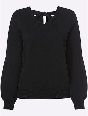 Pull à Manches Longues Nœud En Satin - Taille Standard - Moda Vilona
