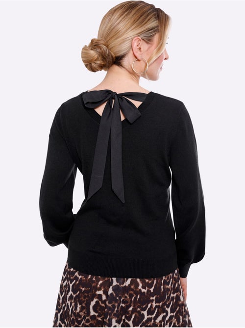 Pull à Manches Longues Nœud En Satin - Taille Standard - Moda Vilona - Kiabi