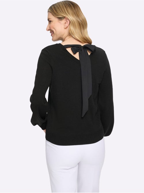Pull à Manches Longues Nœud En Satin - Taille Standard - Moda Vilona - Kiabi