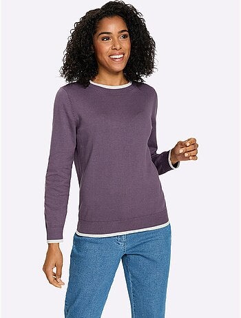 Pull à manches longues pur coton - taille standard - moda vilona