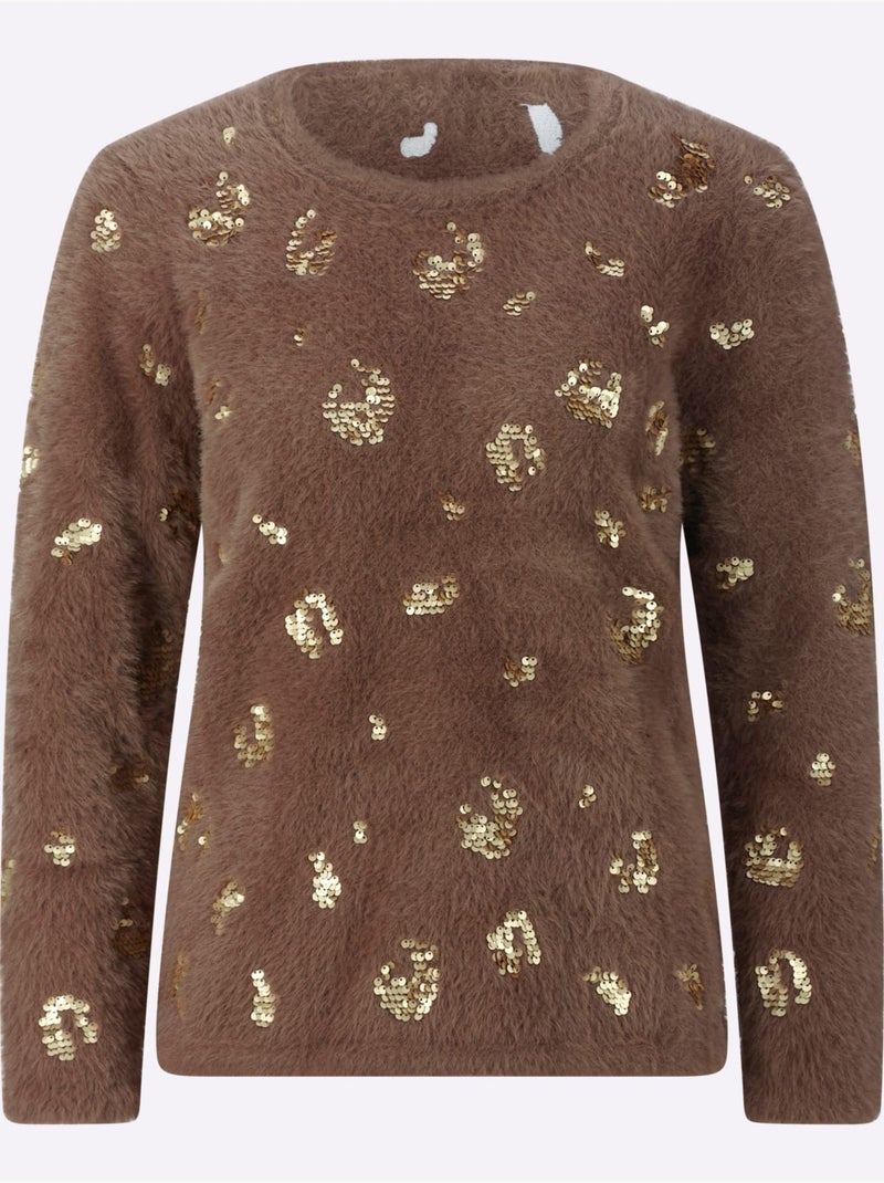 Pull à Manches Longues Qualité Ultra-douce - Taille Standard - Helline Marron/Choco - Kiabi