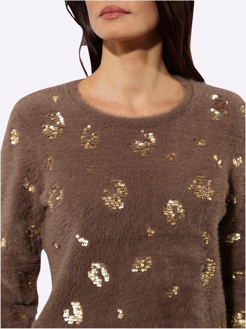 Pull à Manches Longues Qualité Ultra-douce - Taille Standard - Helline Marron/Choco - Kiabi