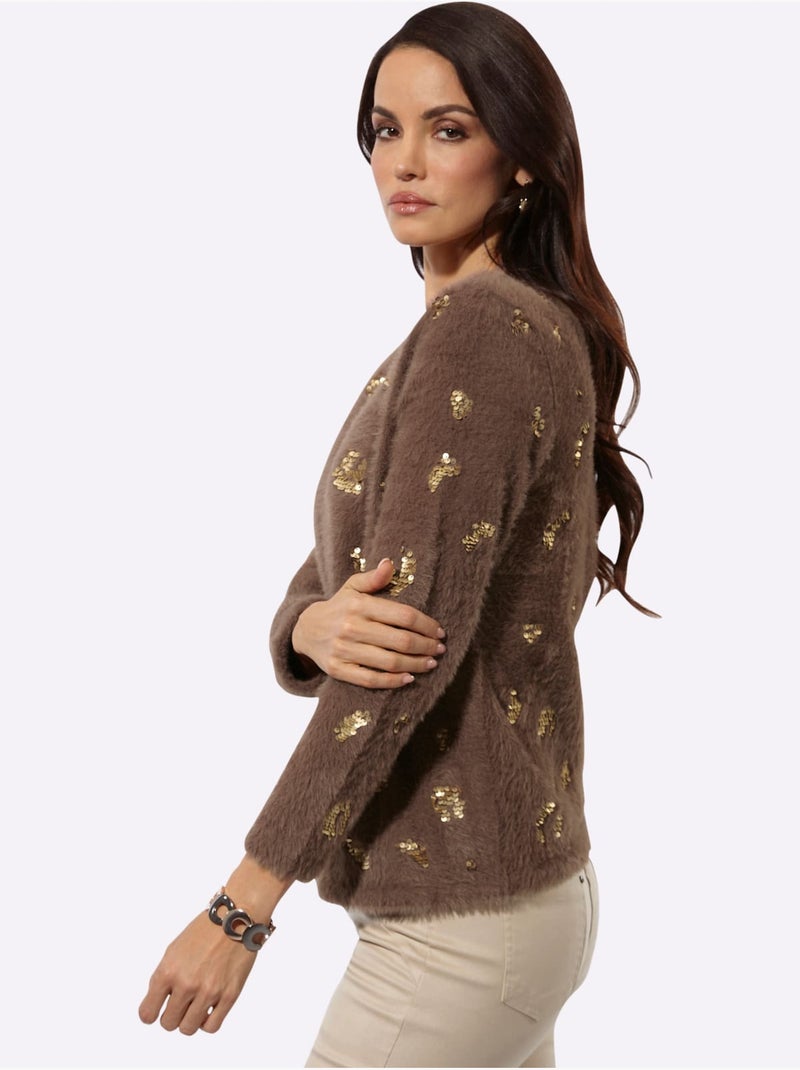 Pull à Manches Longues Qualité Ultra-douce - Taille Standard - Helline Marron/Choco - Kiabi
