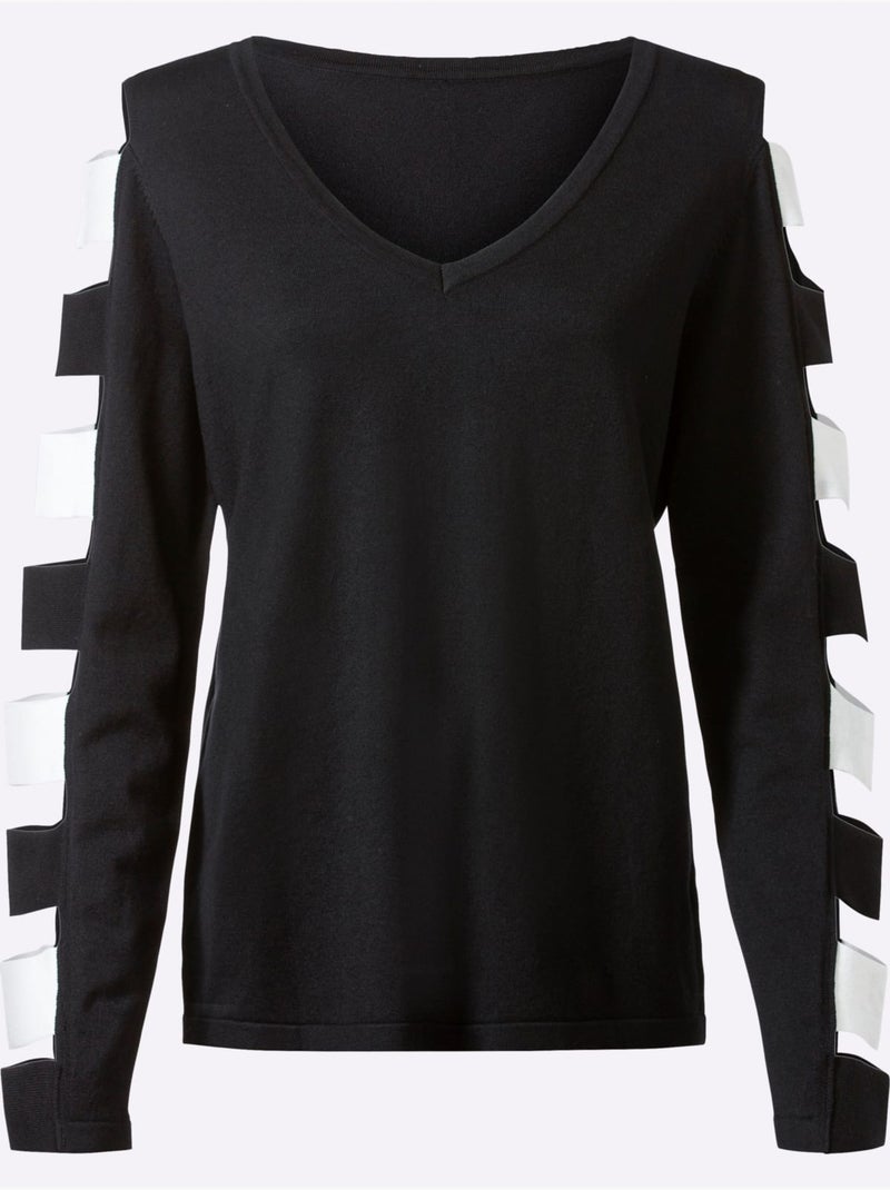 Pull à Manches Longues Qualité Viscose Douce - Taille Standard - Witt Noir - Kiabi