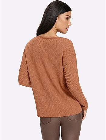 Pull à manches longues rayures décoratives brillantes - taille standard - helline