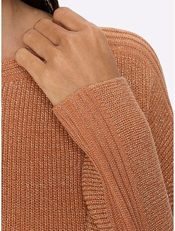 Pull à manches longues rayures décoratives brillantes - taille standard - helline