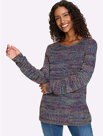 Pull à Manches Longues Superbe Fil Multicolore - Taille Standard - Helline