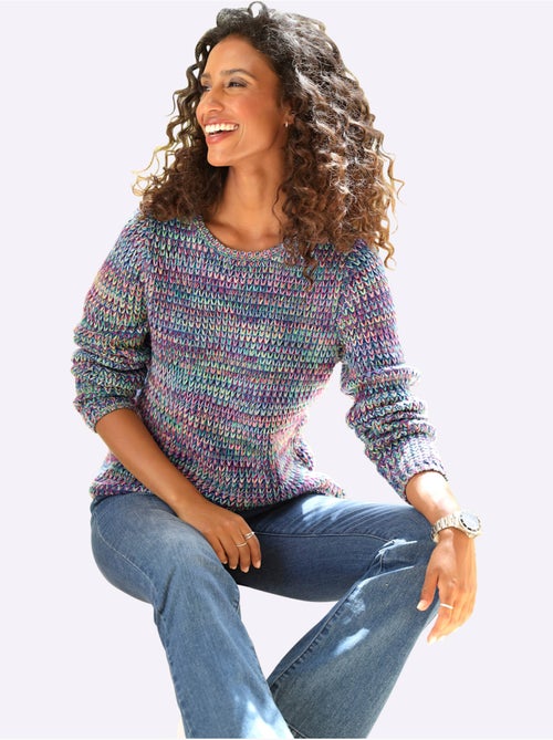Pull à Manches Longues Superbe Fil Multicolore - Taille Standard - Helline - Kiabi
