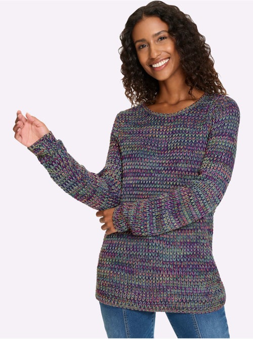 Pull à Manches Longues Superbe Fil Multicolore - Taille Standard - Helline - Kiabi