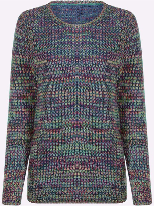 Pull à Manches Longues Superbe Fil Multicolore - Taille Standard - Helline - Kiabi