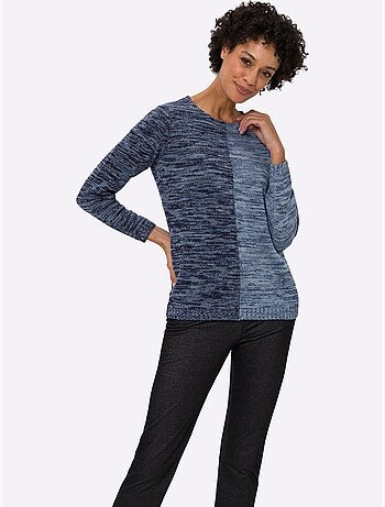 Pull à Manches Longues Tricot Chiné - Taille Standard - Moda Vilona