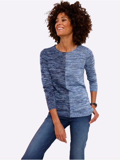 Pull à Manches Longues Tricot Chiné - Taille Standard - Moda Vilona - Kiabi Pull à Manches Longues Tricot Chiné - Taille Standard - Moda Vilona - Kiabi