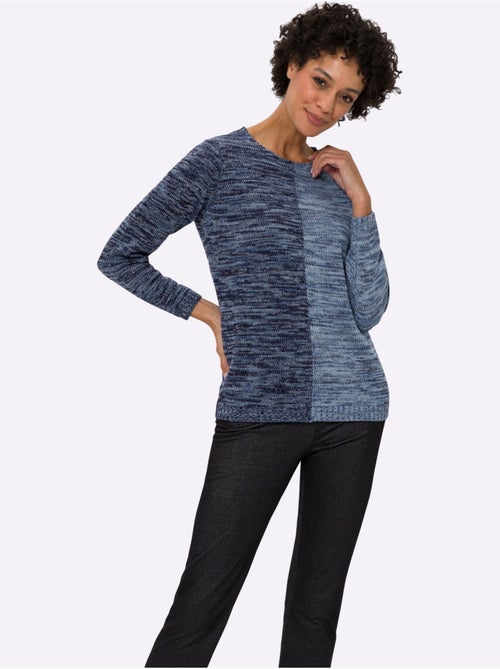 Pull à Manches Longues Tricot Chiné - Taille Standard - Moda Vilona - Kiabi Pull à Manches Longues Tricot Chiné - Taille Standard - Moda Vilona - Kiabi