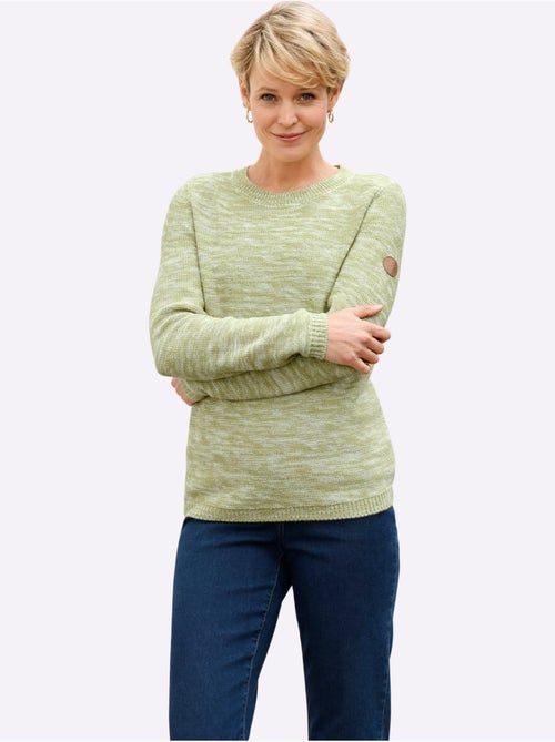 Pull à Manches Longues Tricot Chiné - Taille Standard - Moda Vilona - Kiabi Pull à Manches Longues Tricot Chiné - Taille Standard - Moda Vilona - Kiabi
