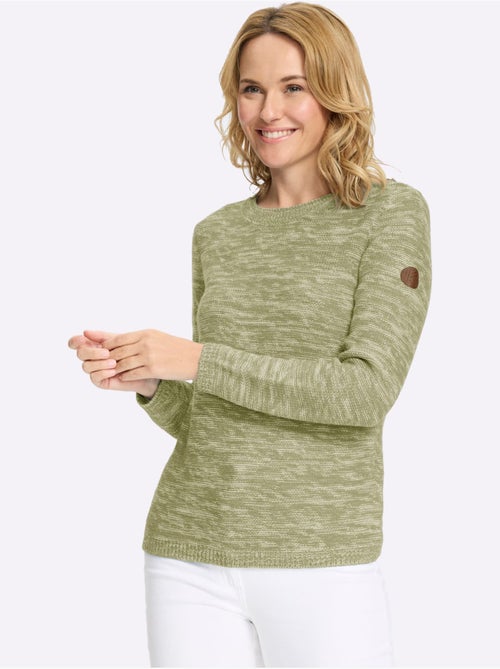 Pull à Manches Longues Tricot Chiné - Taille Standard - Moda Vilona - Kiabi Pull à Manches Longues Tricot Chiné - Taille Standard - Moda Vilona - Kiabi