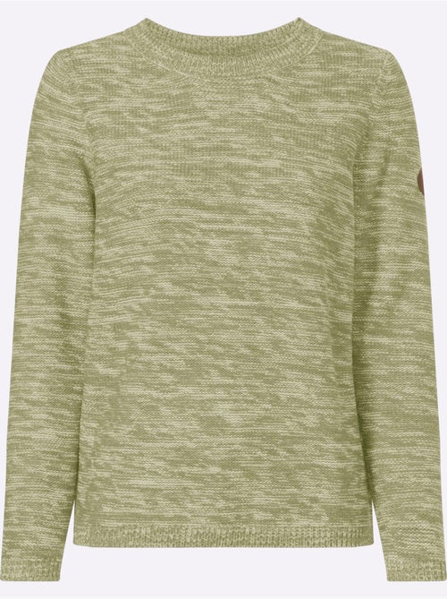 Pull à Manches Longues Tricot Chiné - Taille Standard - Moda Vilona - Kiabi Pull à Manches Longues Tricot Chiné - Taille Standard - Moda Vilona - Kiabi
