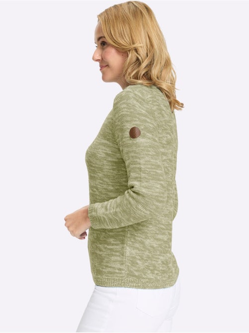 Pull à Manches Longues Tricot Chiné - Taille Standard - Moda Vilona - Kiabi Pull à Manches Longues Tricot Chiné - Taille Standard - Moda Vilona - Kiabi
