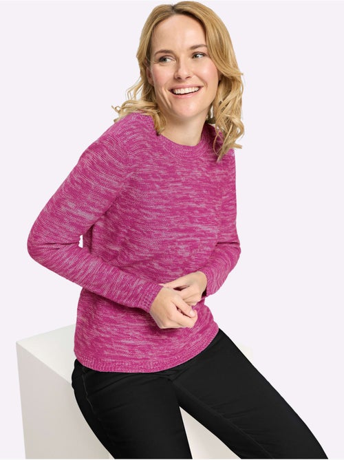 Pull à Manches Longues Tricot Chiné - Taille Standard - Moda Vilona - Kiabi Pull à Manches Longues Tricot Chiné - Taille Standard - Moda Vilona - Kiabi