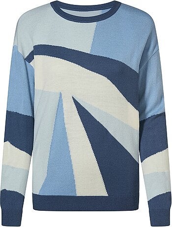 Pull à Manches Longues Tricot Intarsia De Qualité - Taille Standard - Moda Vilona