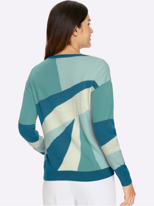 Pull à Manches Longues Tricot Intarsia De Qualité - Taille Standard - Moda Vilona - Kiabi Pull à Manches Longues Tricot Intarsia De Qualité - Taille Standard - Moda Vilona - Kiabi
