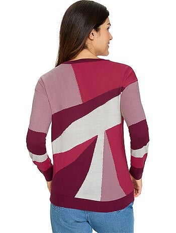 Pull à Manches Longues Tricot Intarsia De Qualité - Taille Standard - Moda Vilona