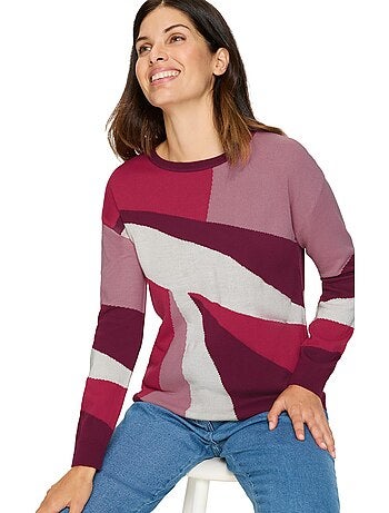 Pull à Manches Longues Tricot Intarsia De Qualité - Taille Standard - Moda Vilona