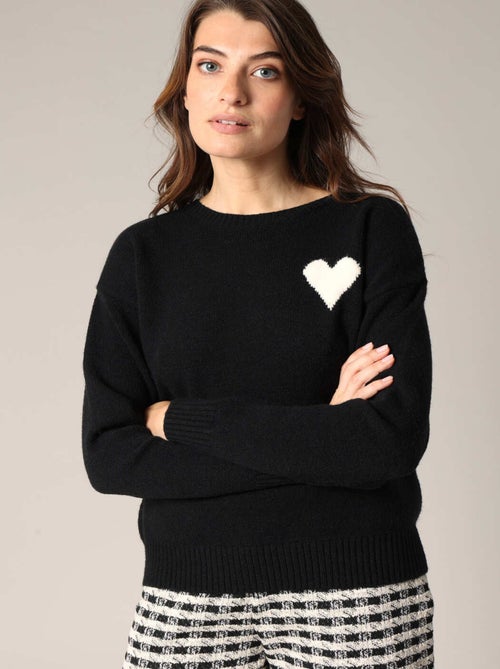 Pull à motif cœur 'Deeluxe' - Kiabi