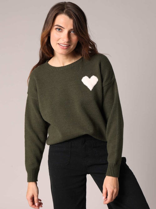 Pull à motif cœur 'Deeluxe' - Kiabi