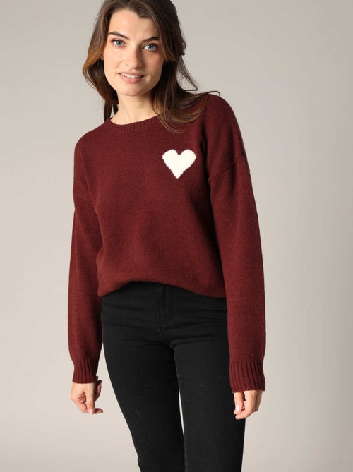 Pull à motif cœur 'Deeluxe' - Kiabi