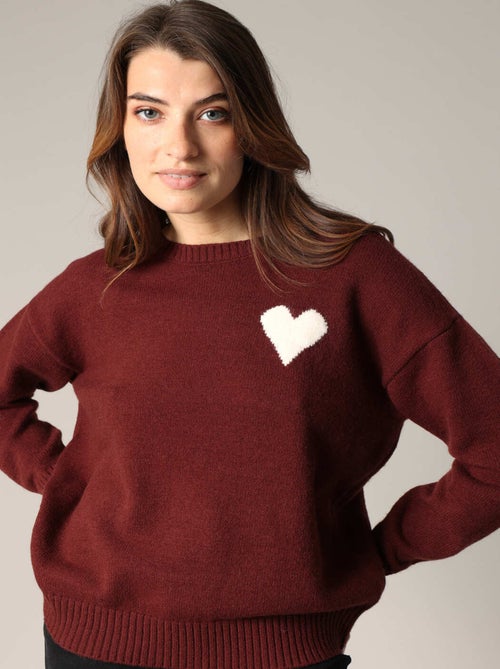 Pull à motif cœur 'Deeluxe' - Kiabi