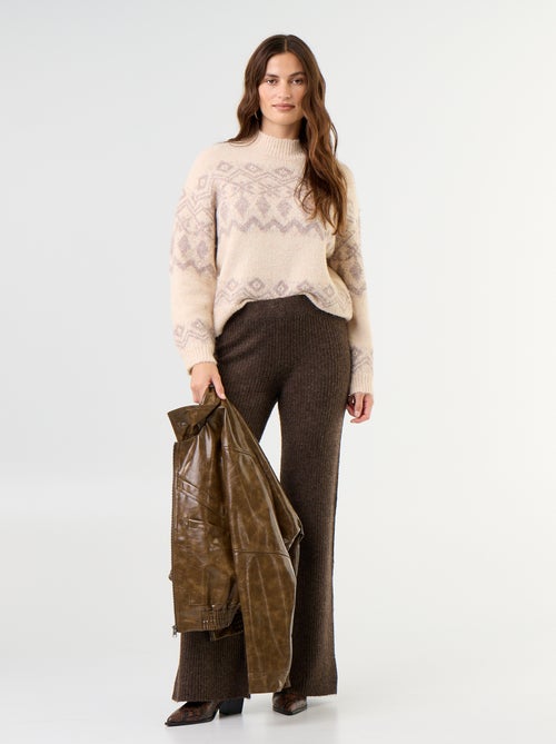 Pull à motif en maille grosse jauge - Kiabi