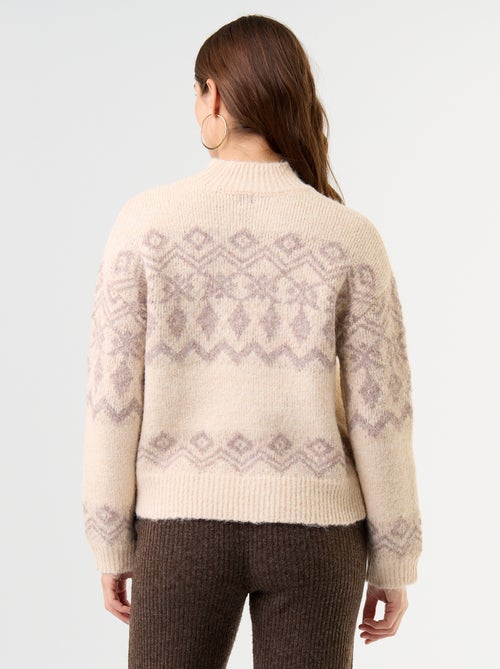 Pull à motif en maille grosse jauge - Kiabi