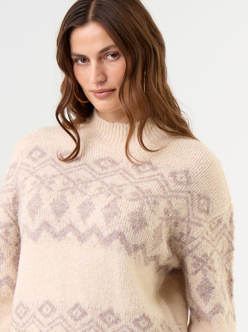 Pull à motif en maille grosse jauge - Kiabi