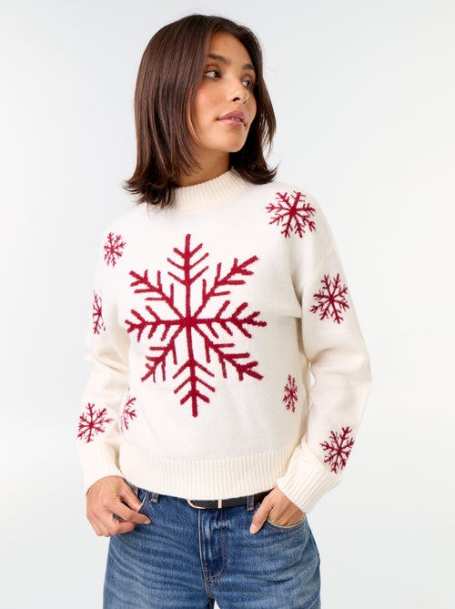 Pull à motif en maille grosse jauge - Kiabi