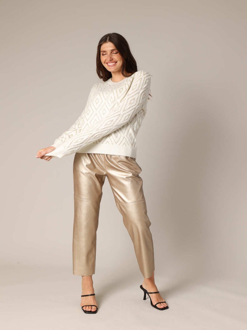 Pull à motif losange
 'Deeluxe' Beige argile - Kiabi