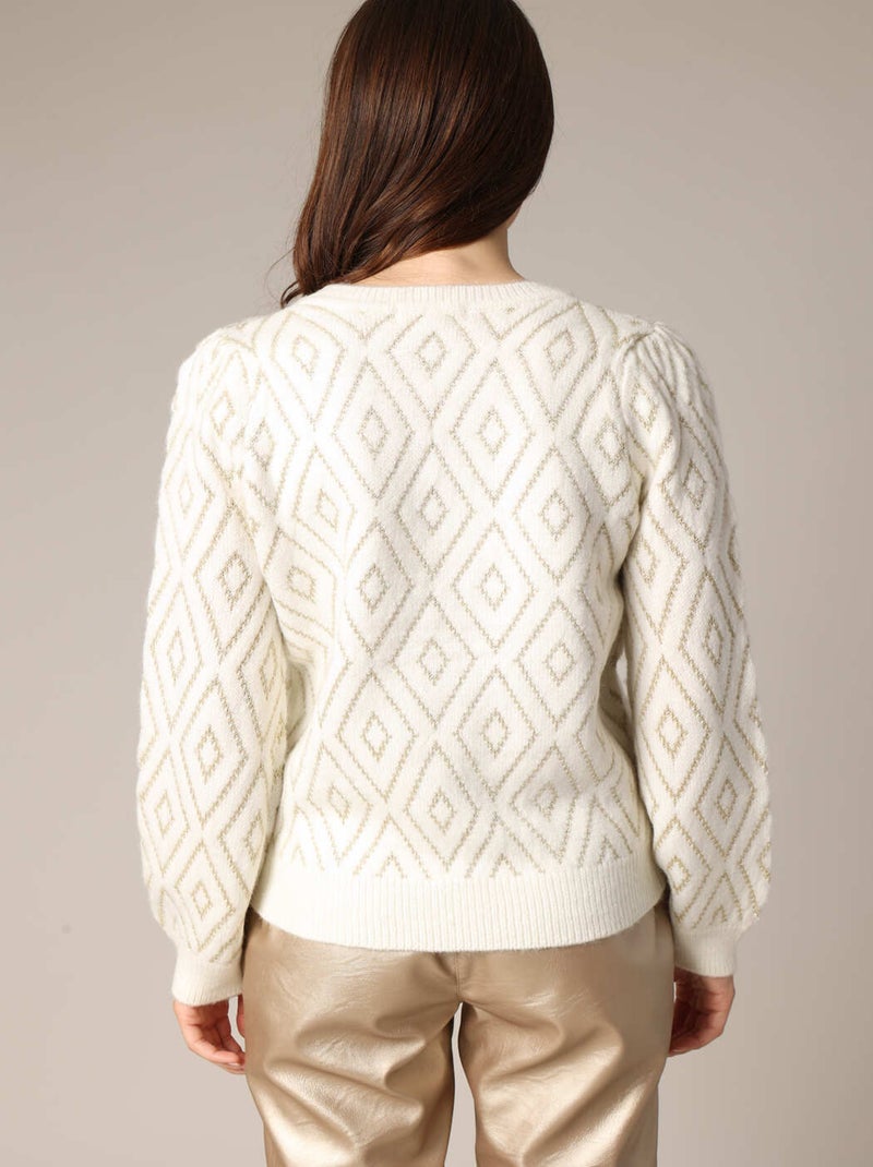 Pull à motif losange
 'Deeluxe' Beige argile - Kiabi