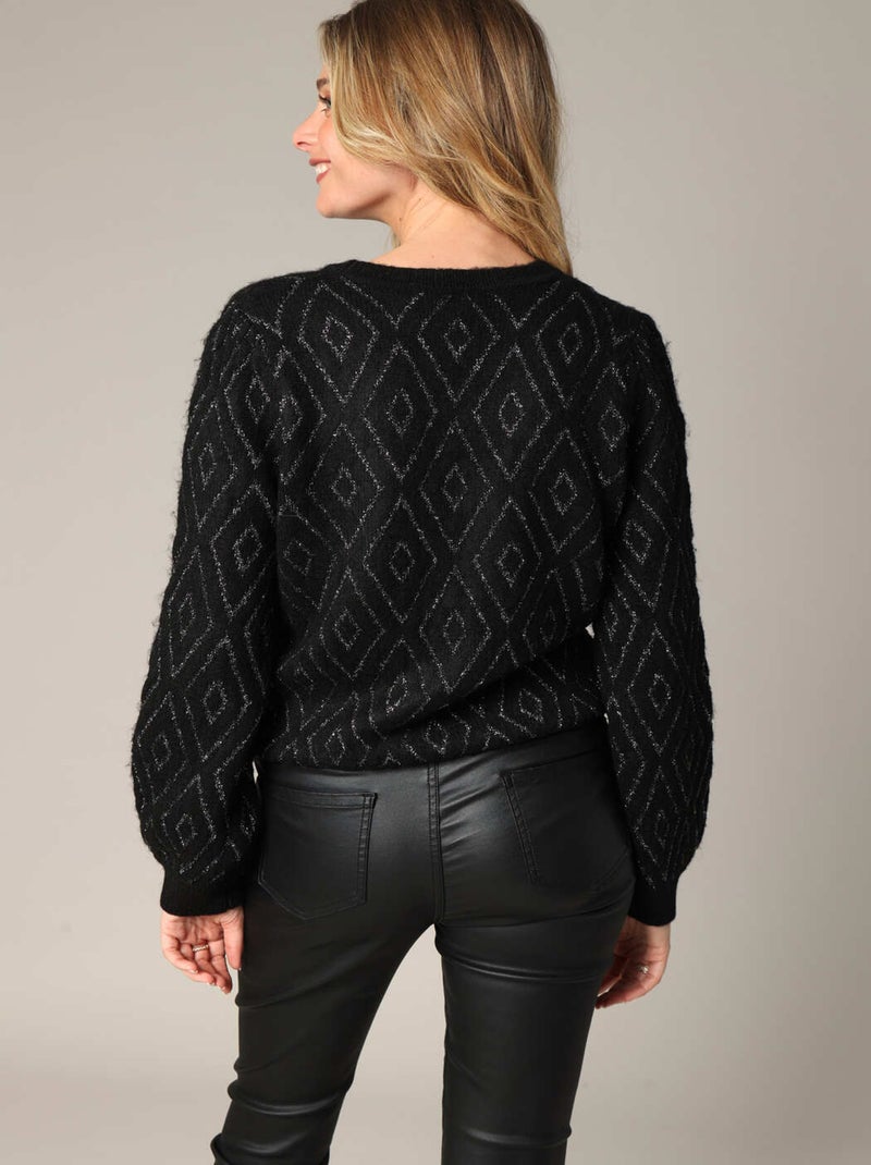 Pull à motif losange
 'Deeluxe' Noir - Kiabi