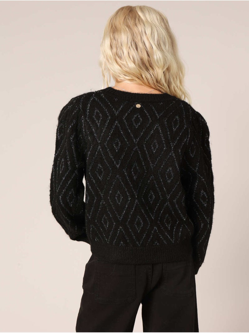 Pull à motif losanges pour fille 'deeluxe' Noir - Kiabi