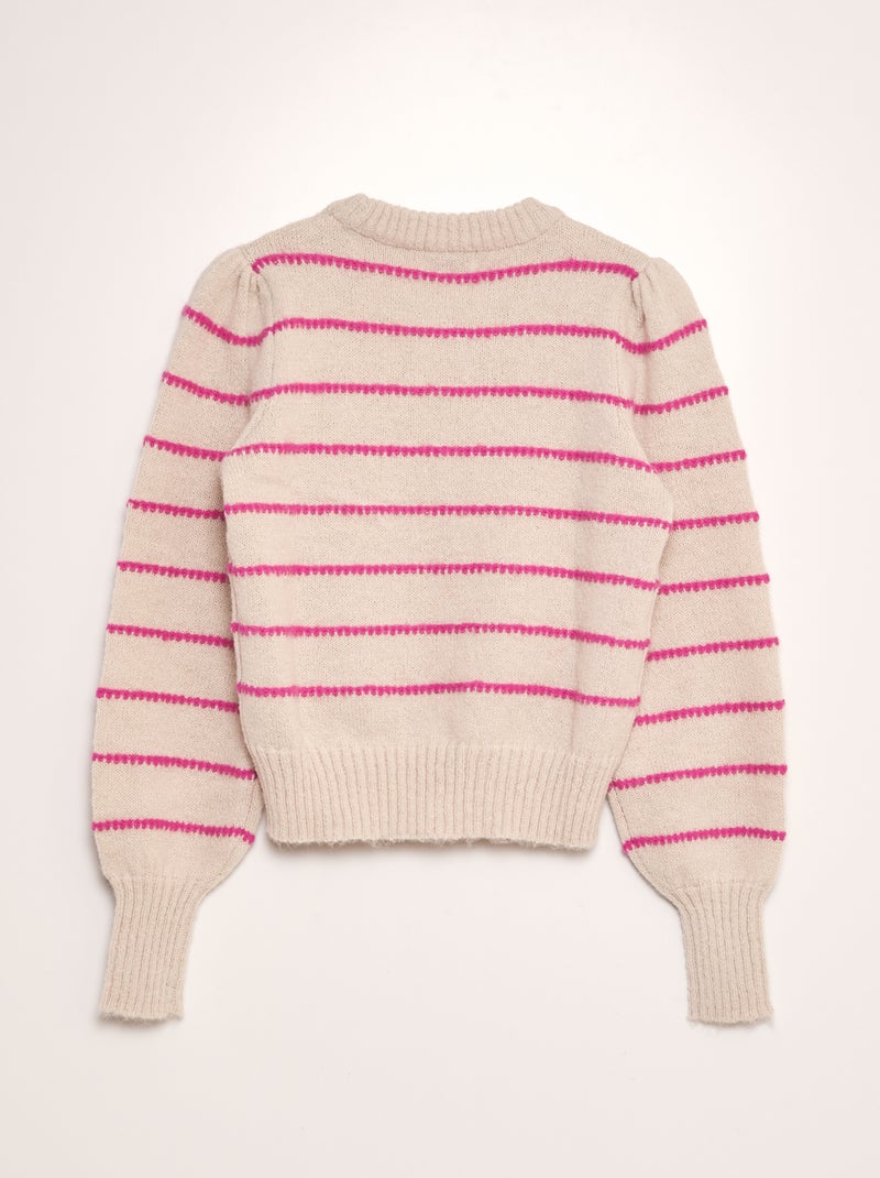 Pull à pois 'JDY' Beige/rose - Kiabi