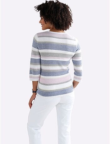 Pull à Rayures 50% Coton - Taille Standard - Moda Vilona