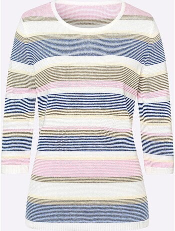 Pull à Rayures 50% Coton - Taille Standard - Moda Vilona
