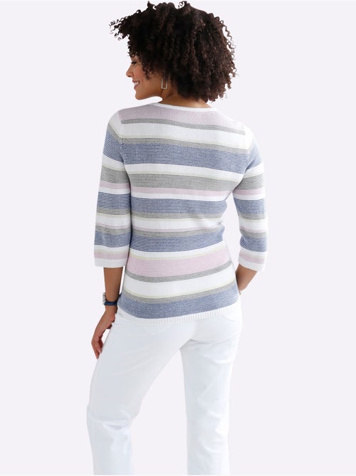 Pull à Rayures 50% Coton - Taille Standard - Moda Vilona - Kiabi Pull à Rayures 50% Coton - Taille Standard - Moda Vilona - Kiabi