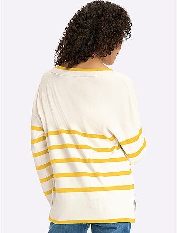 Pull à Rayures 70% Viscose - Taille Standard - Helline