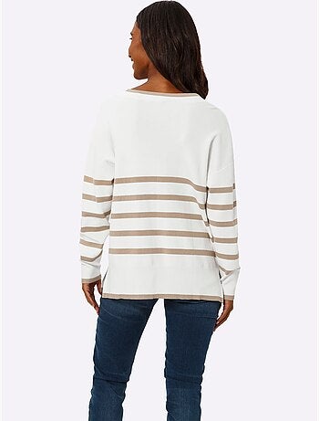 Pull à Rayures 70% Viscose - Taille Standard - Helline