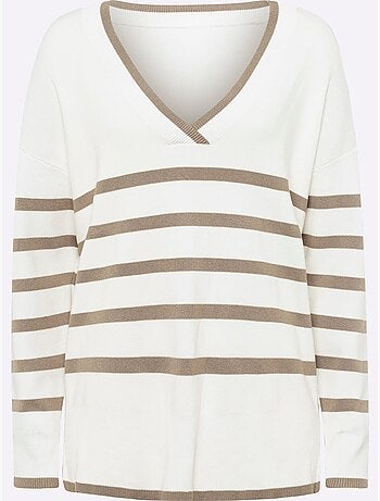 Pull à Rayures 70% Viscose - Taille Standard - Helline